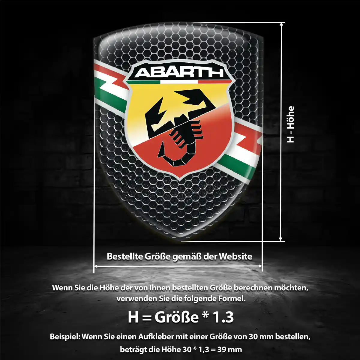 Abarth Embleme Hochwertiges Harz