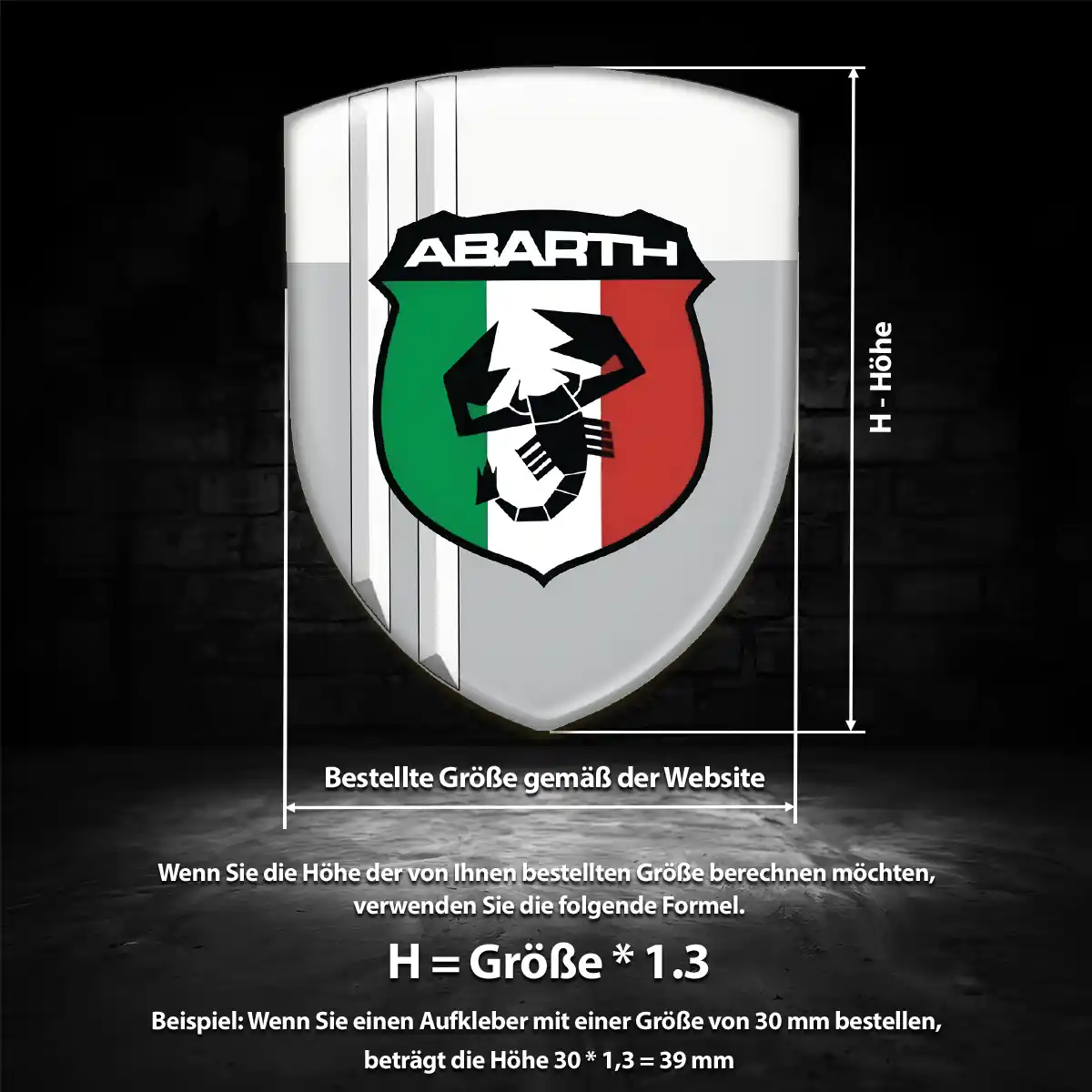 Abarth Embleme Silikon Aufkleber Ausdrucksstarkes Design