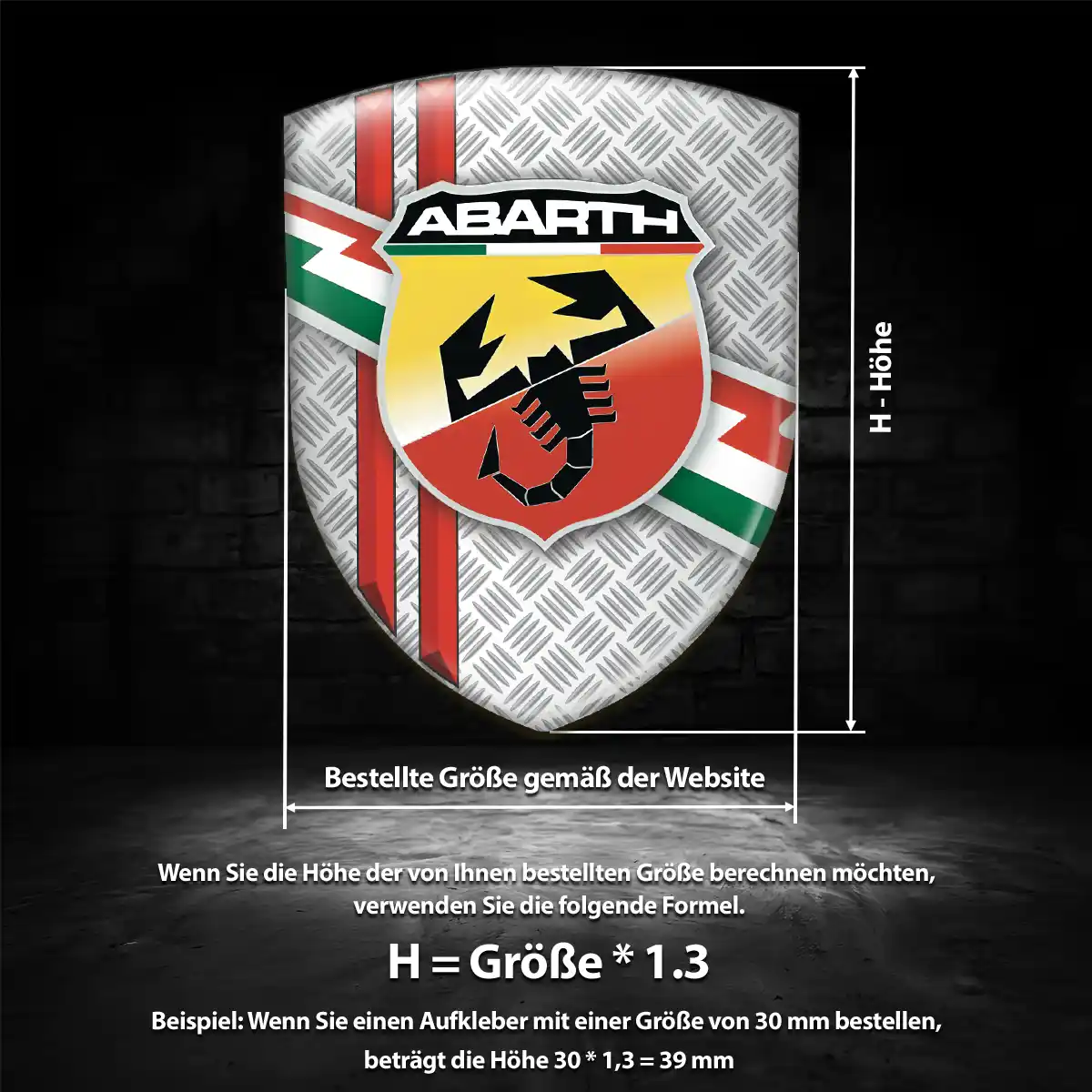 Abarth Embleme Silikon Aufkleber Auto Edles Design