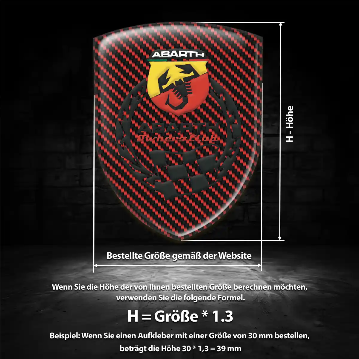 Abarth Embleme Silikon Aufkleber Auto Exterieurdesign
