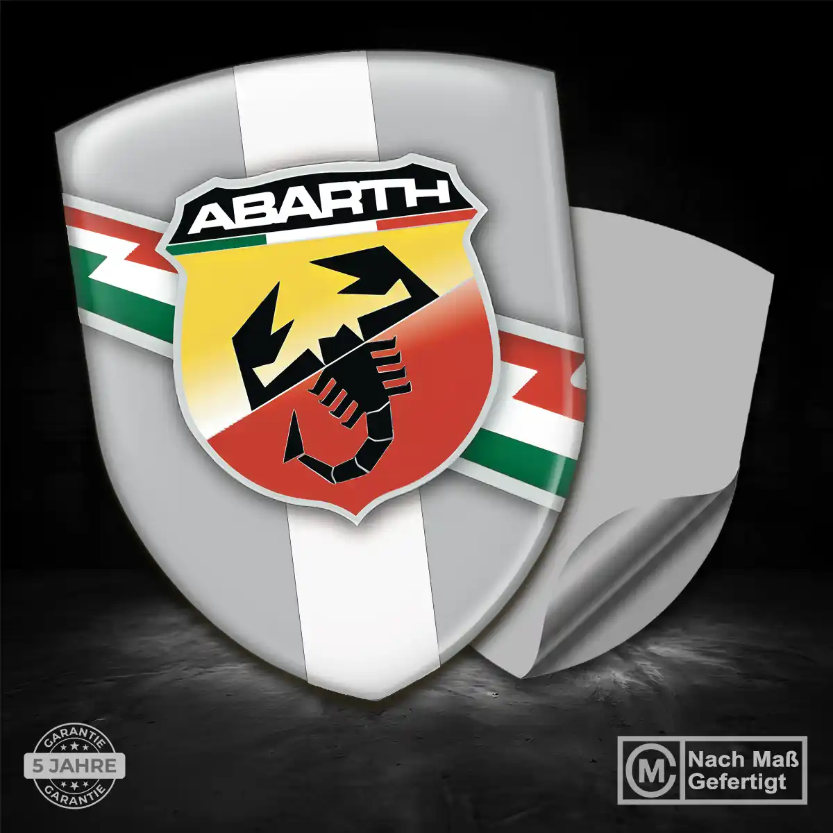Abarth Embleme Silikon Aufkleber Auto Hochwertiges Harz