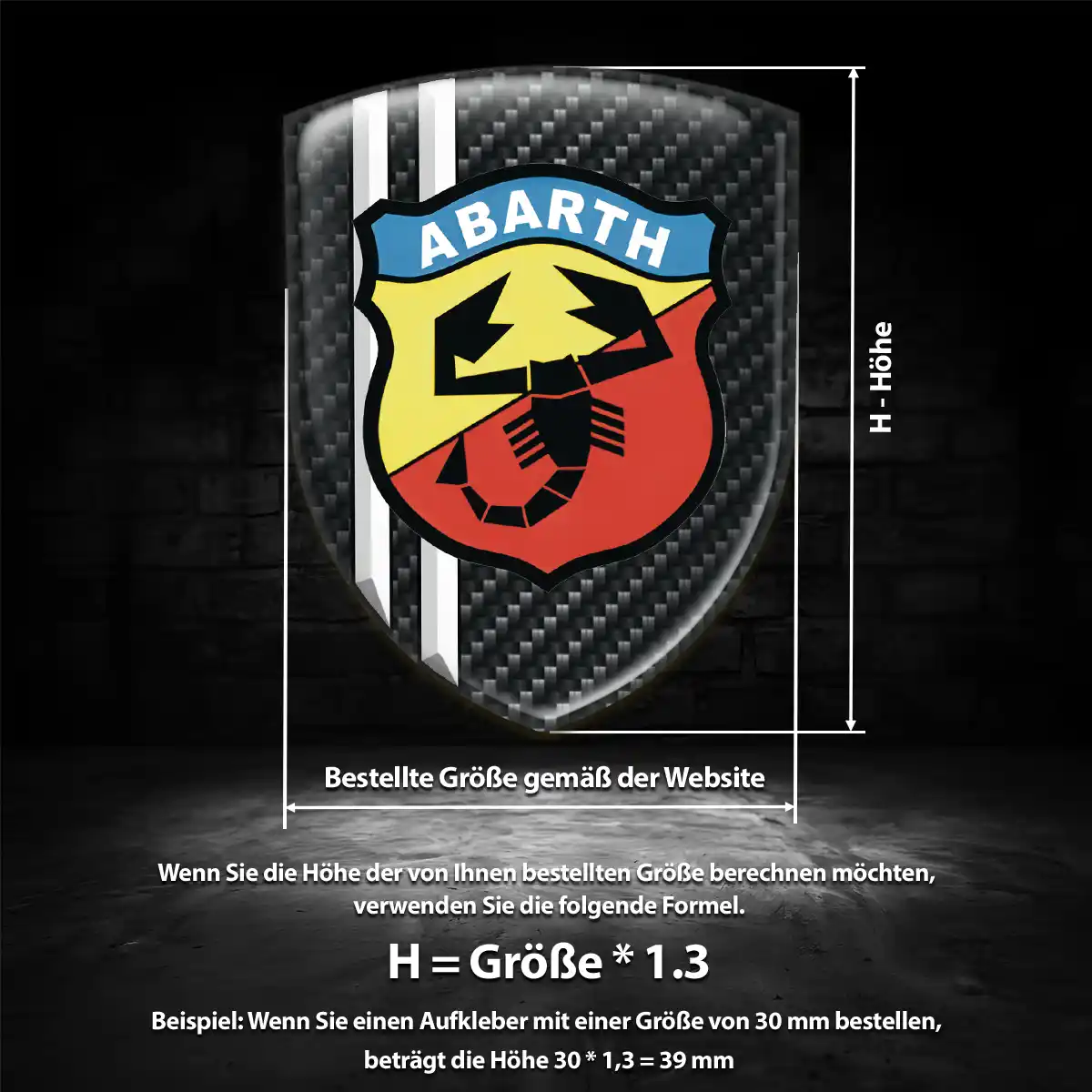 Abarth Embleme Silikon Aufkleber Auto Hohe Qualität