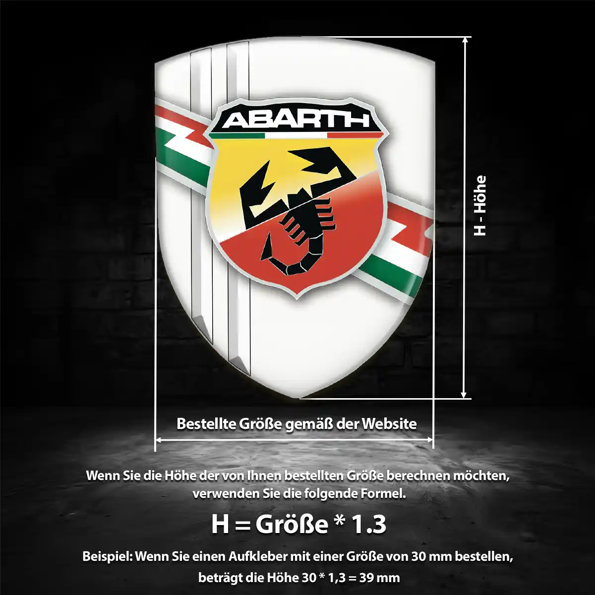 Abarth Embleme Silikon Aufkleber Auto Luxus-Edition