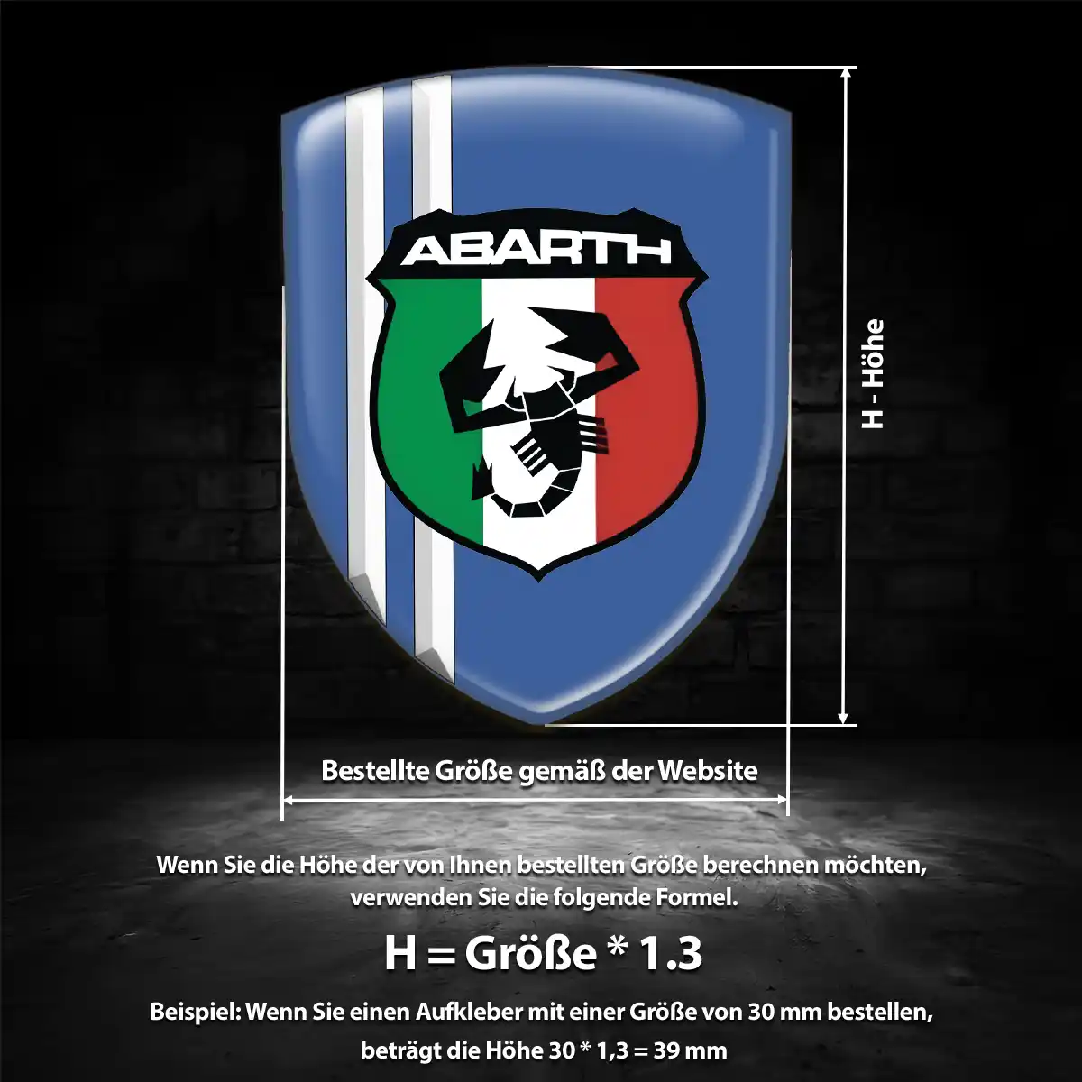 Abarth Embleme Silikon Aufkleber Auto Premium-Edition