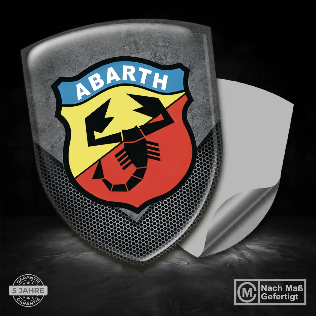 Abarth Embleme Silikon Aufkleber Auto Tuningfahrzeug