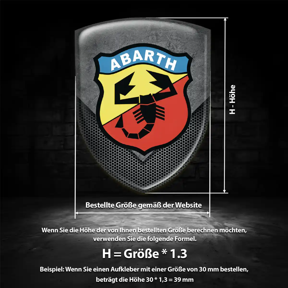 Abarth Embleme Silikon Aufkleber Auto Tuningfahrzeug
