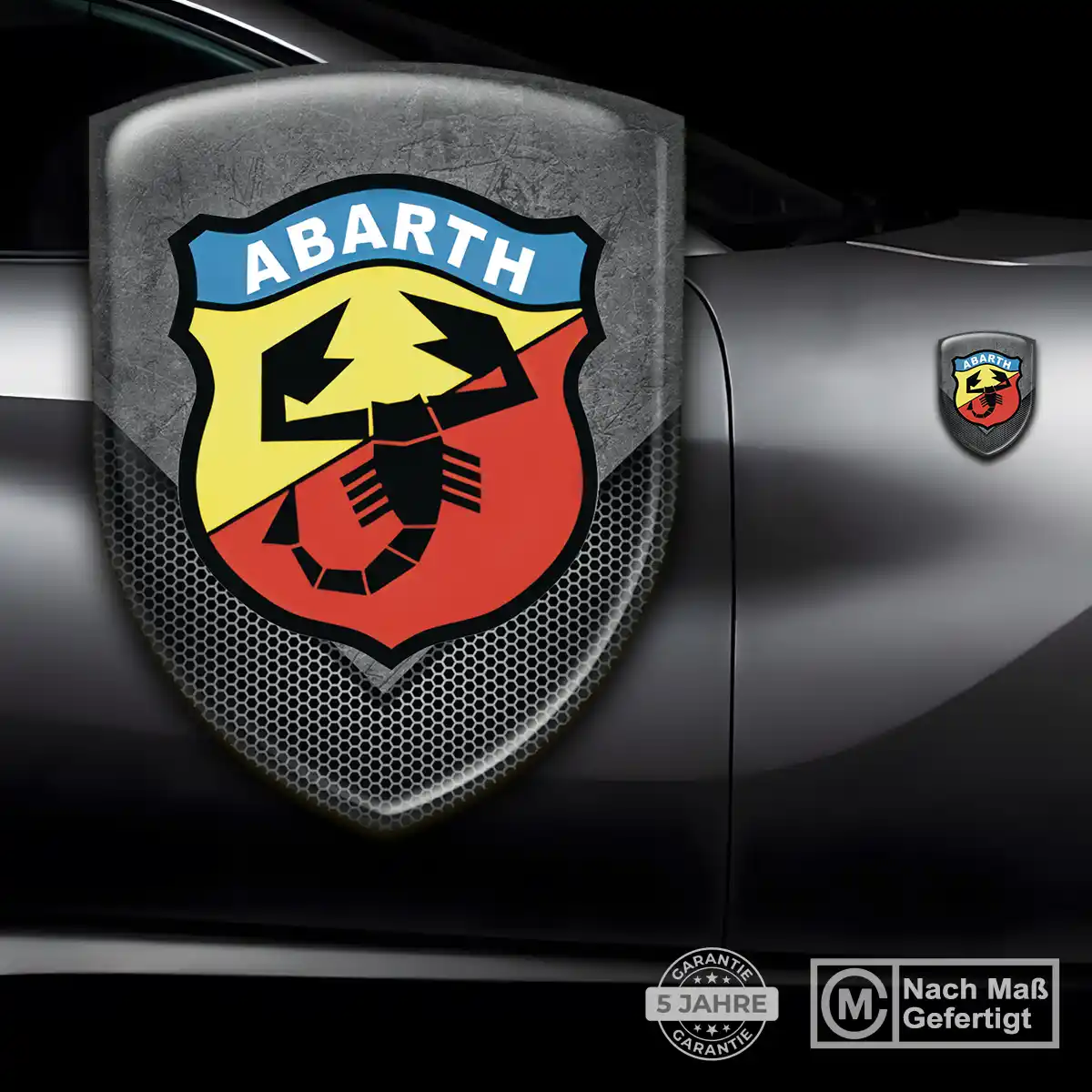 Abarth Embleme Silikon Aufkleber Auto Tuningfahrzeug
