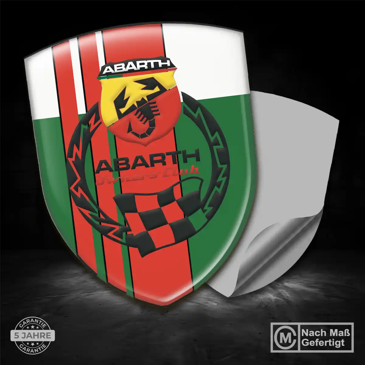 Abarth Embleme Silikon Aufkleber Überzeugende Qualität