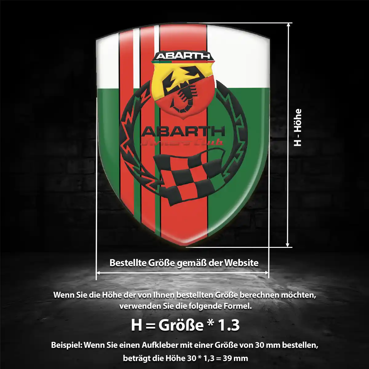 Abarth Embleme Silikon Aufkleber Überzeugende Qualität