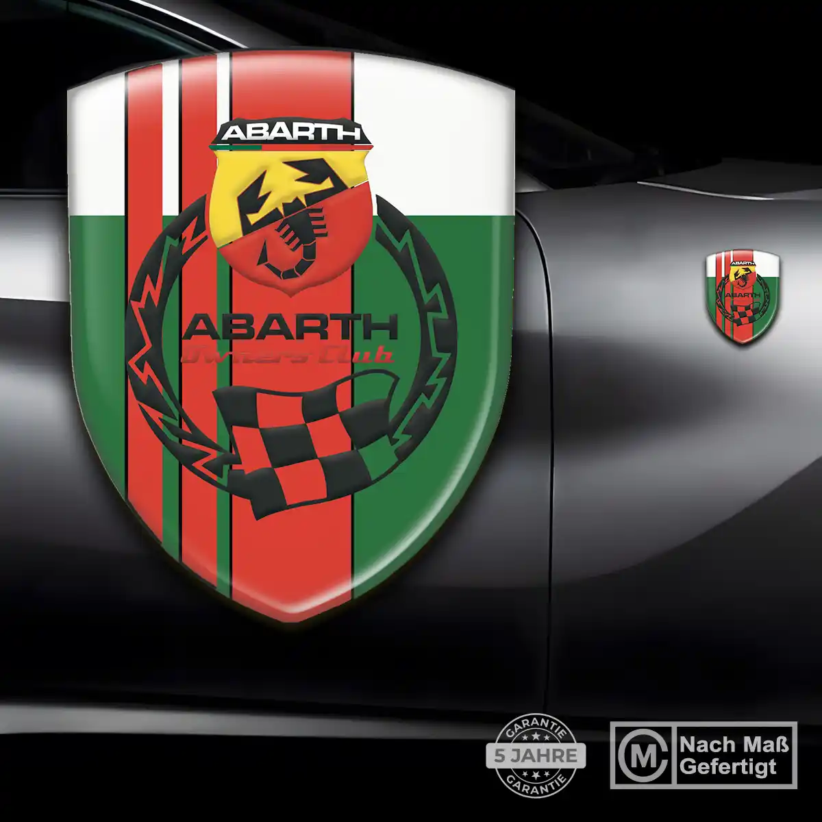 Abarth Embleme Silikon Aufkleber Überzeugende Qualität