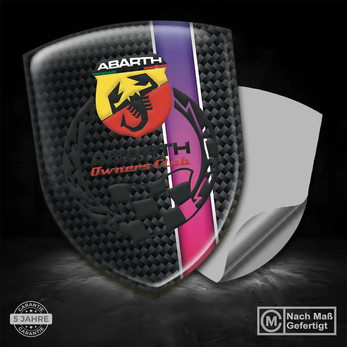 Abarth Embleme Silikon Aufkleber Edles Design