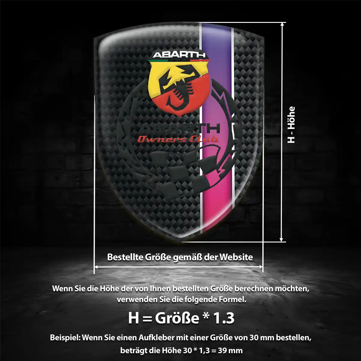 Abarth Embleme Silikon Aufkleber Edles Design