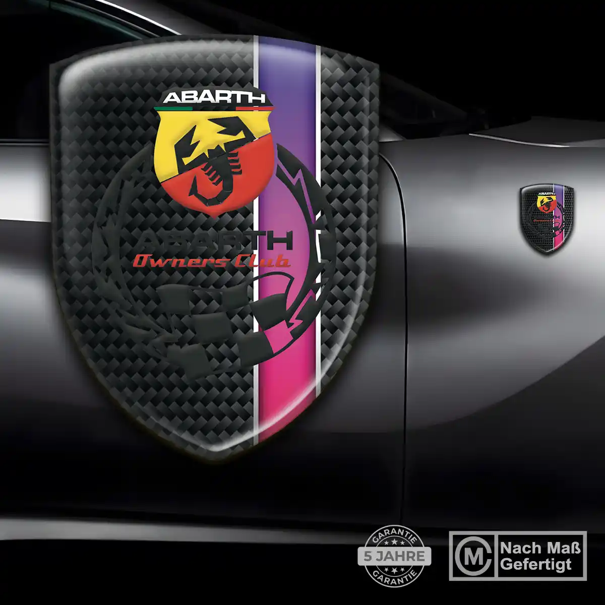 Abarth Embleme Silikon Aufkleber Edles Design