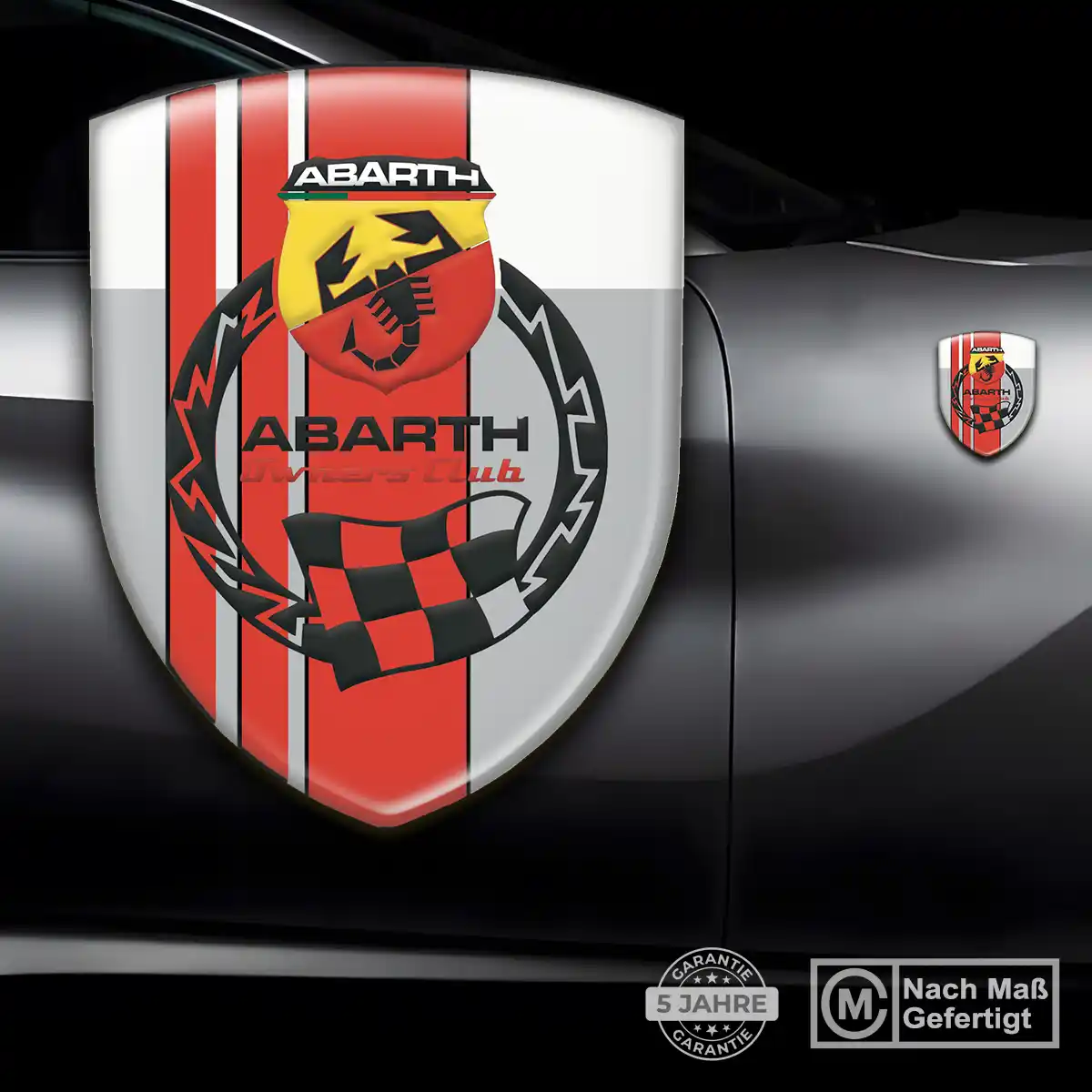 Abarth Embleme Silikon Aufkleber Erstklassige Qualität