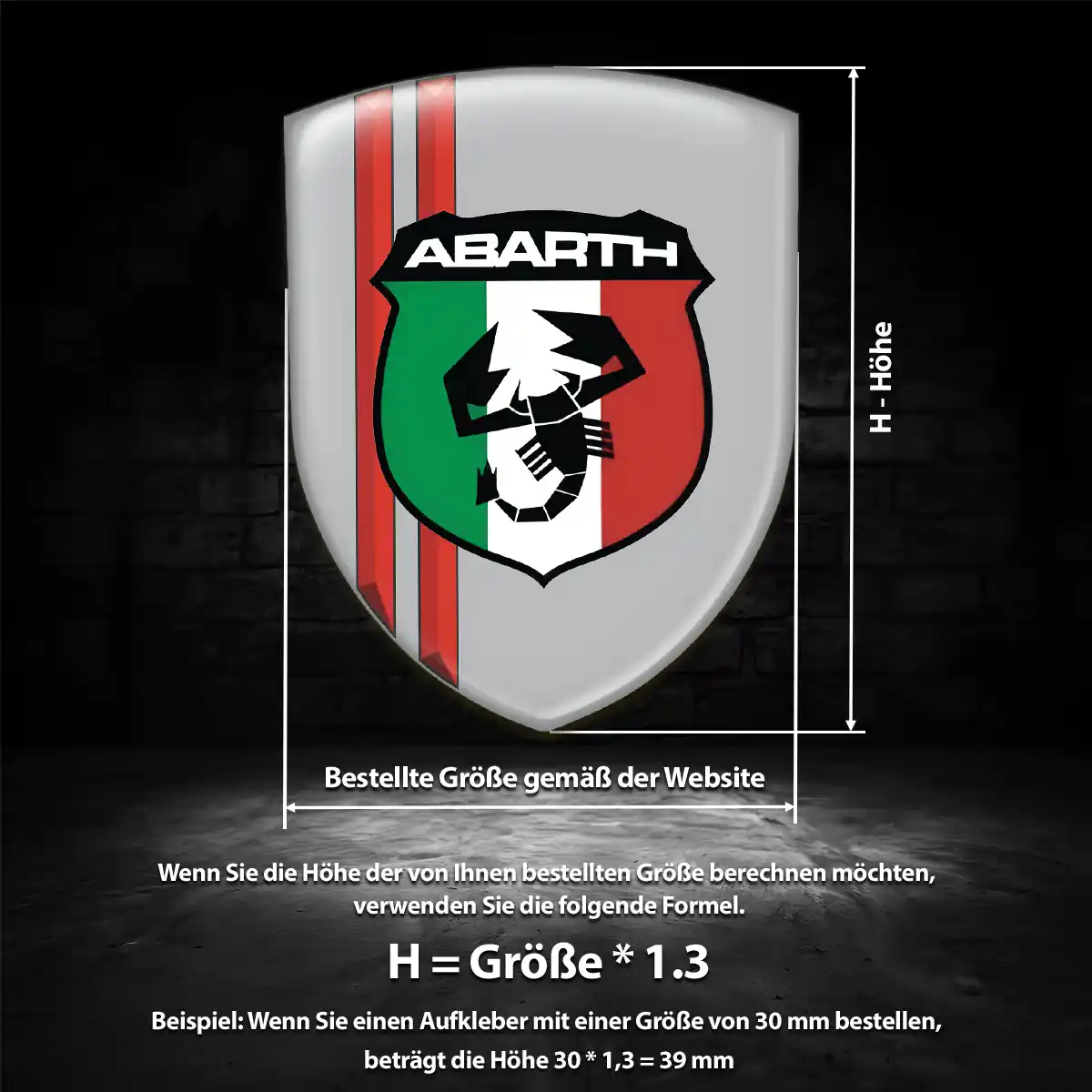 Abarth Embleme Silikon Aufkleber Exterieurdesign