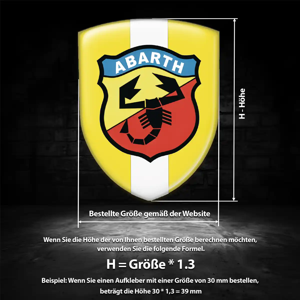 Abarth Embleme Silikon Aufkleber Höchste Qualität