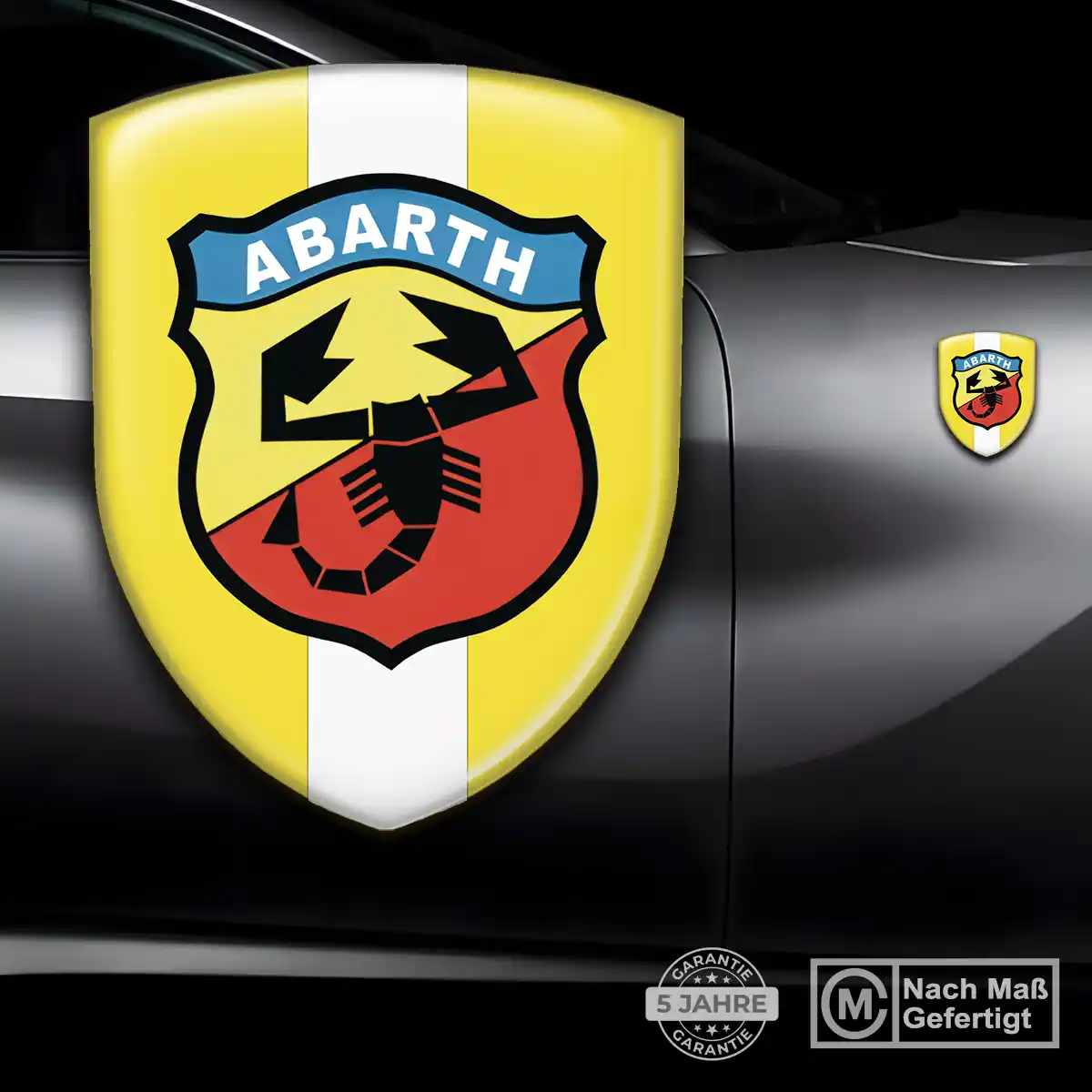 Abarth Embleme Silikon Aufkleber Höchste Qualität