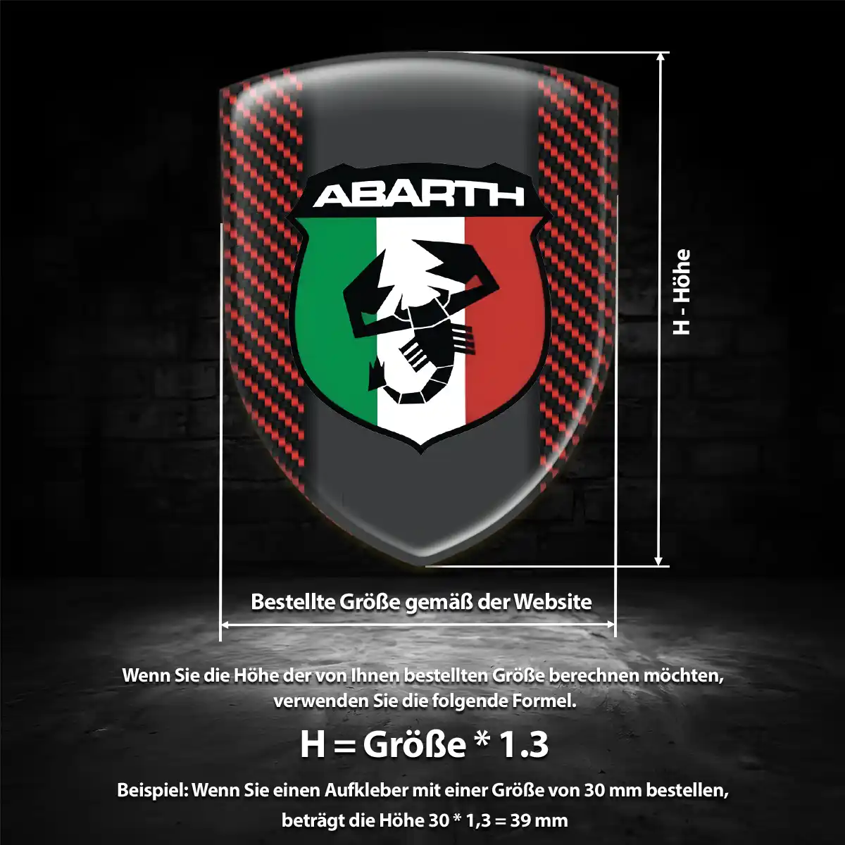 Abarth Embleme Silikon Aufkleber Hochwertiges Harz