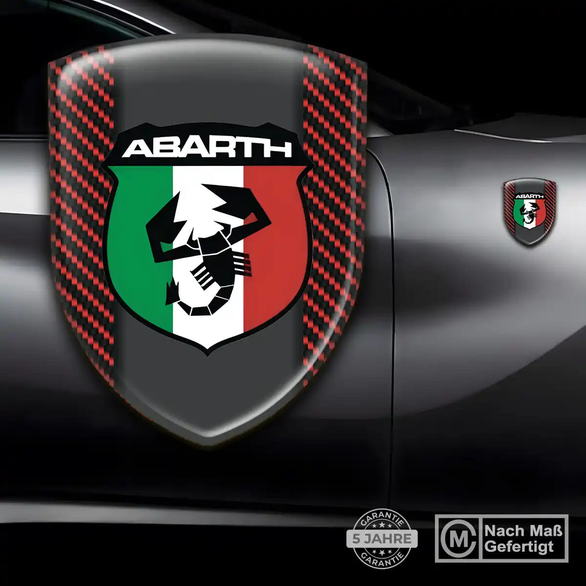 Abarth Embleme Silikon Aufkleber Hochwertiges Harz
