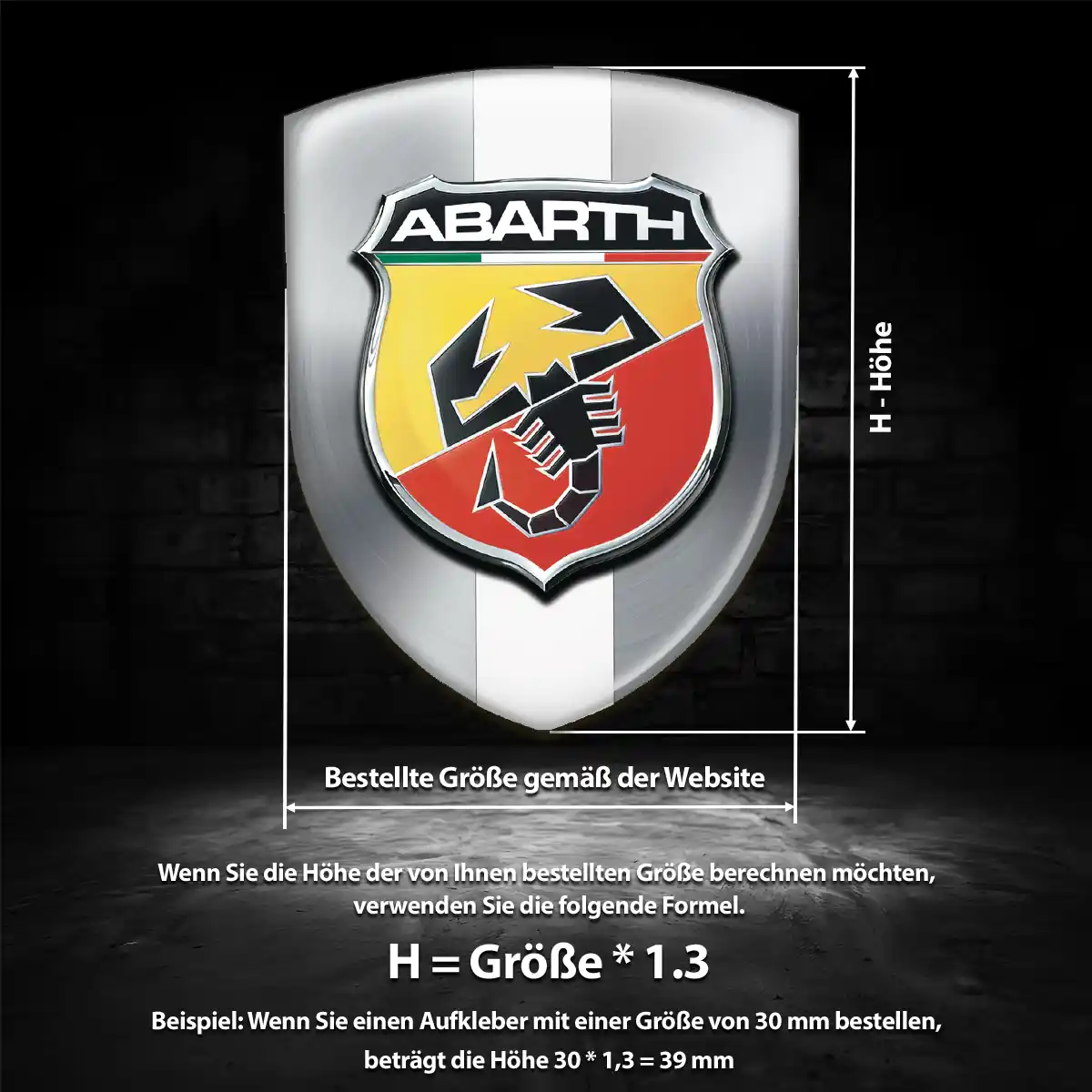 Abarth Embleme Silikon Aufkleber Interieurdesign