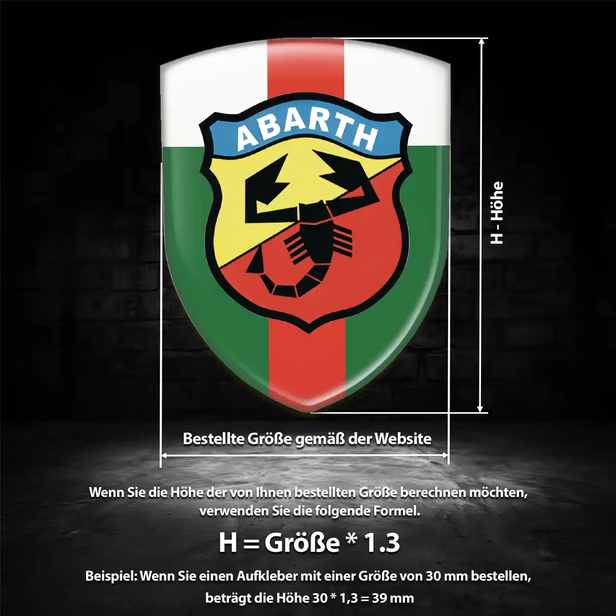 Abarth Embleme Silikon Aufkleber Luxus-Edition