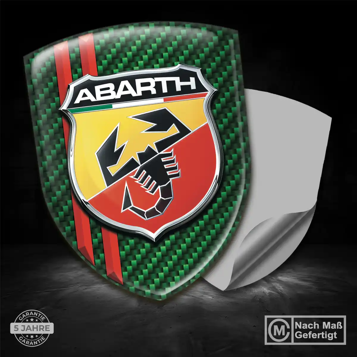Abarth Embleme Silikon Aufkleber Markenedition