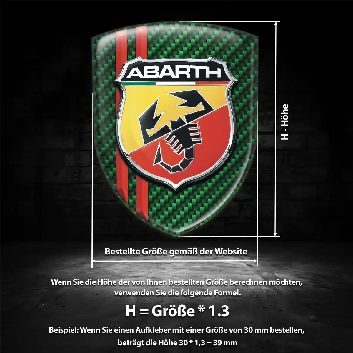 Abarth Embleme Silikon Aufkleber Markenedition