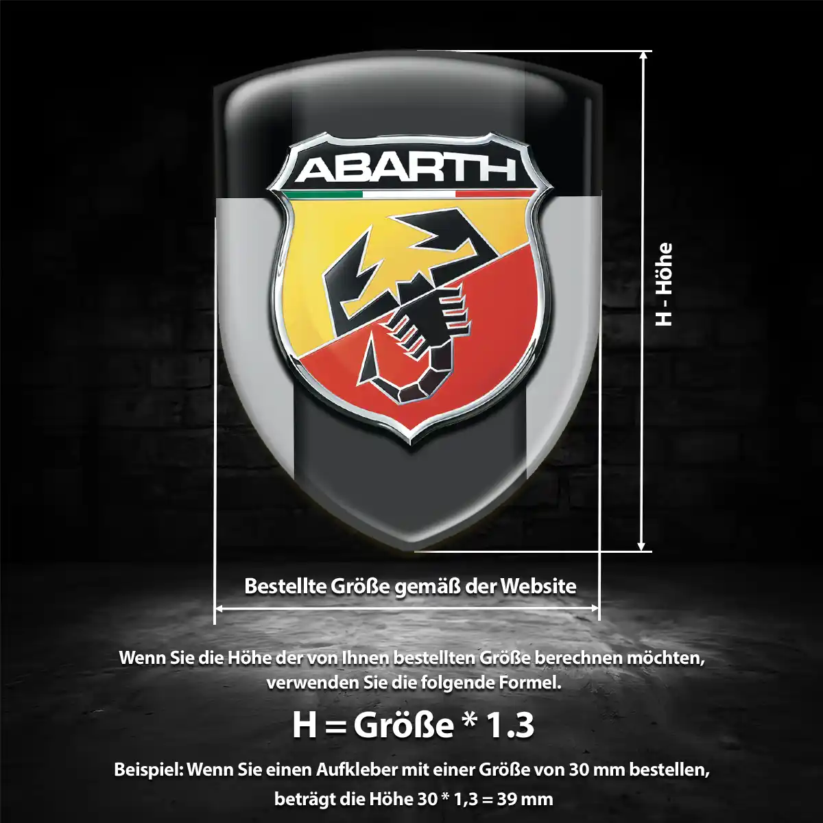 Abarth Embleme Silikon Aufkleber Modernes Design