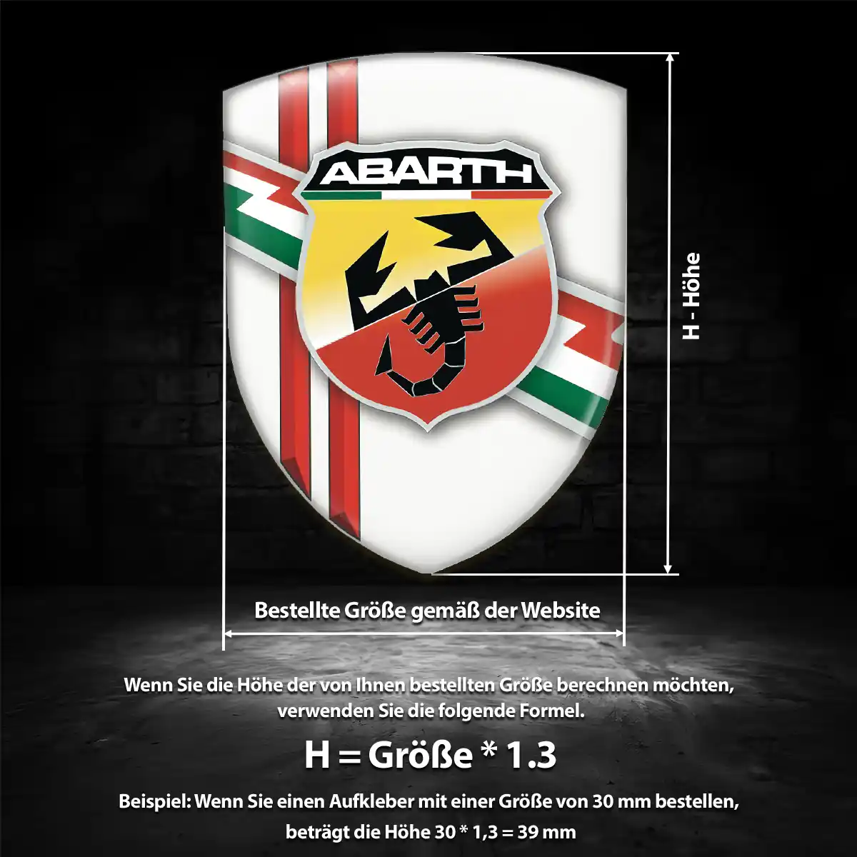 Abarth Embleme Silikon Aufkleber Spitzenqualität