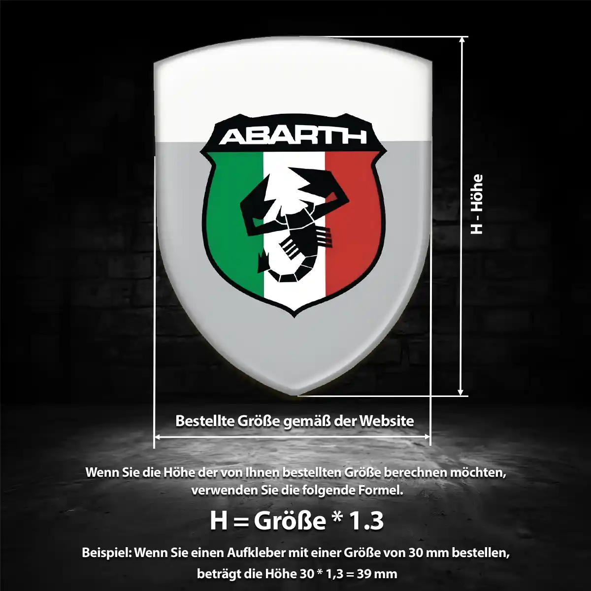 Abarth Embleme Silikon Aufkleber Tuningfahrzeug