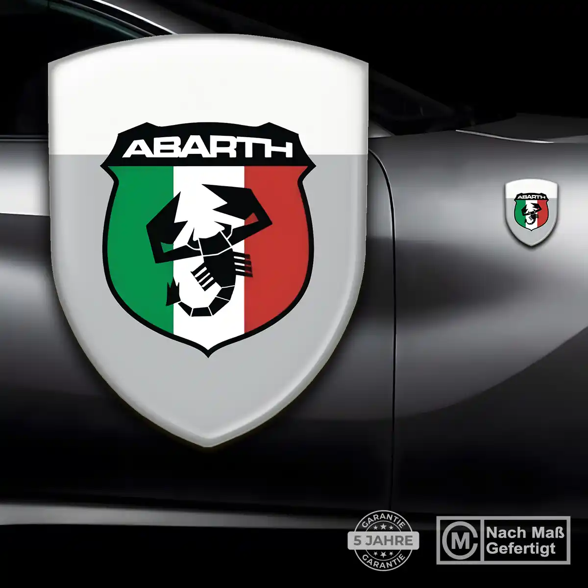 Abarth Embleme Silikon Aufkleber Tuningfahrzeug