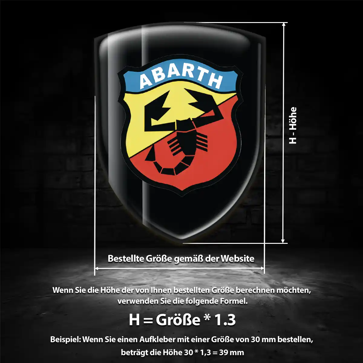 Abarth Silikon Aufkleber Anspruchsvolles Design