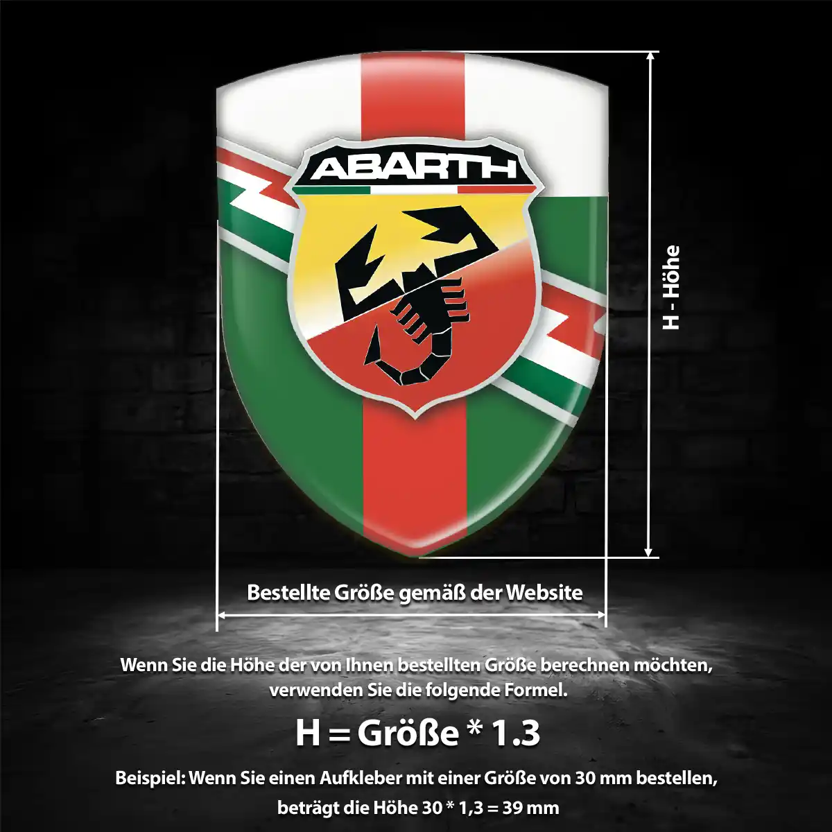 Abarth Silikon Aufkleber Auto Ausdrucksstarkes Design