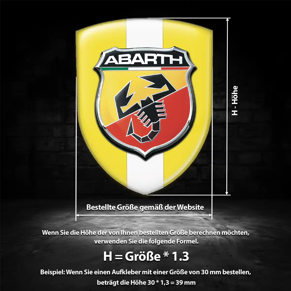 Abarth Silikon Aufkleber Auto Edles Design