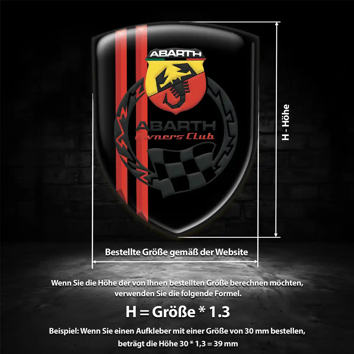 Abarth Silikon Aufkleber Auto Höchste Qualität