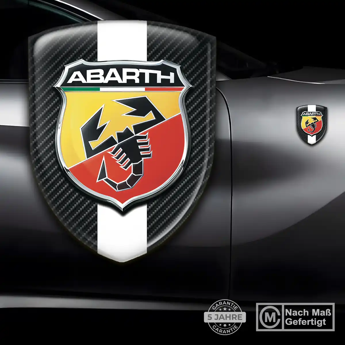 Abarth Silikon Aufkleber Auto Hochwertiges Harz