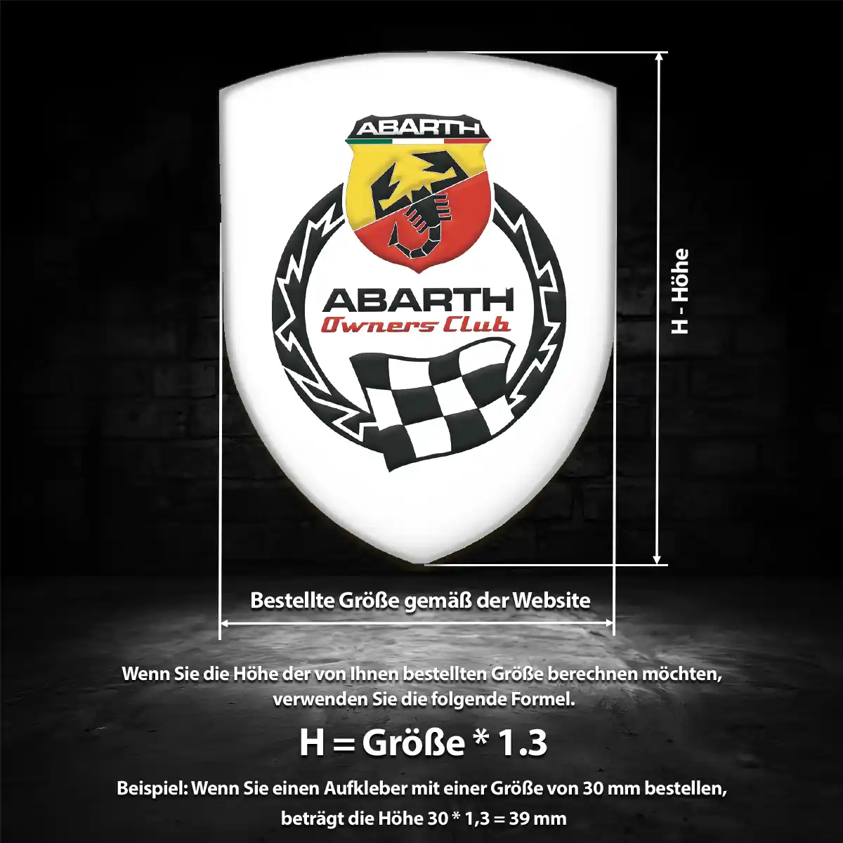 Abarth Silikon Aufkleber Auto Interieurdesign