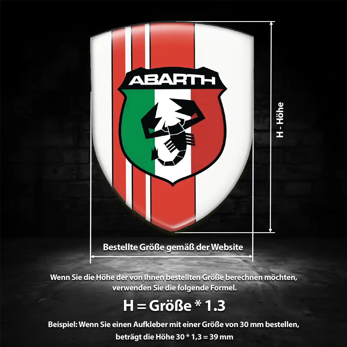 Abarth Silikon Aufkleber Auto Luxus-Edition