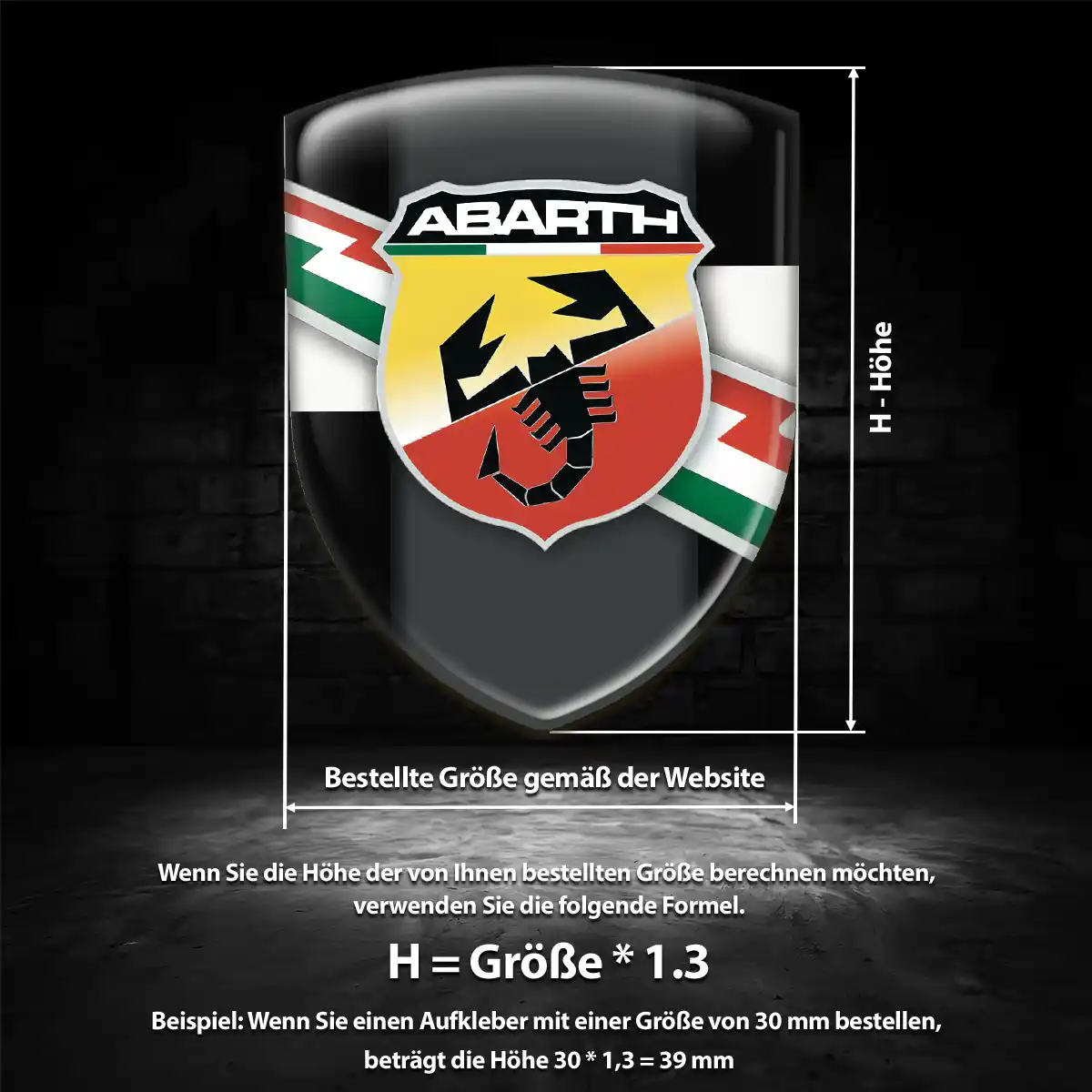 Abarth Silikon Aufkleber Auto Premium-Edition