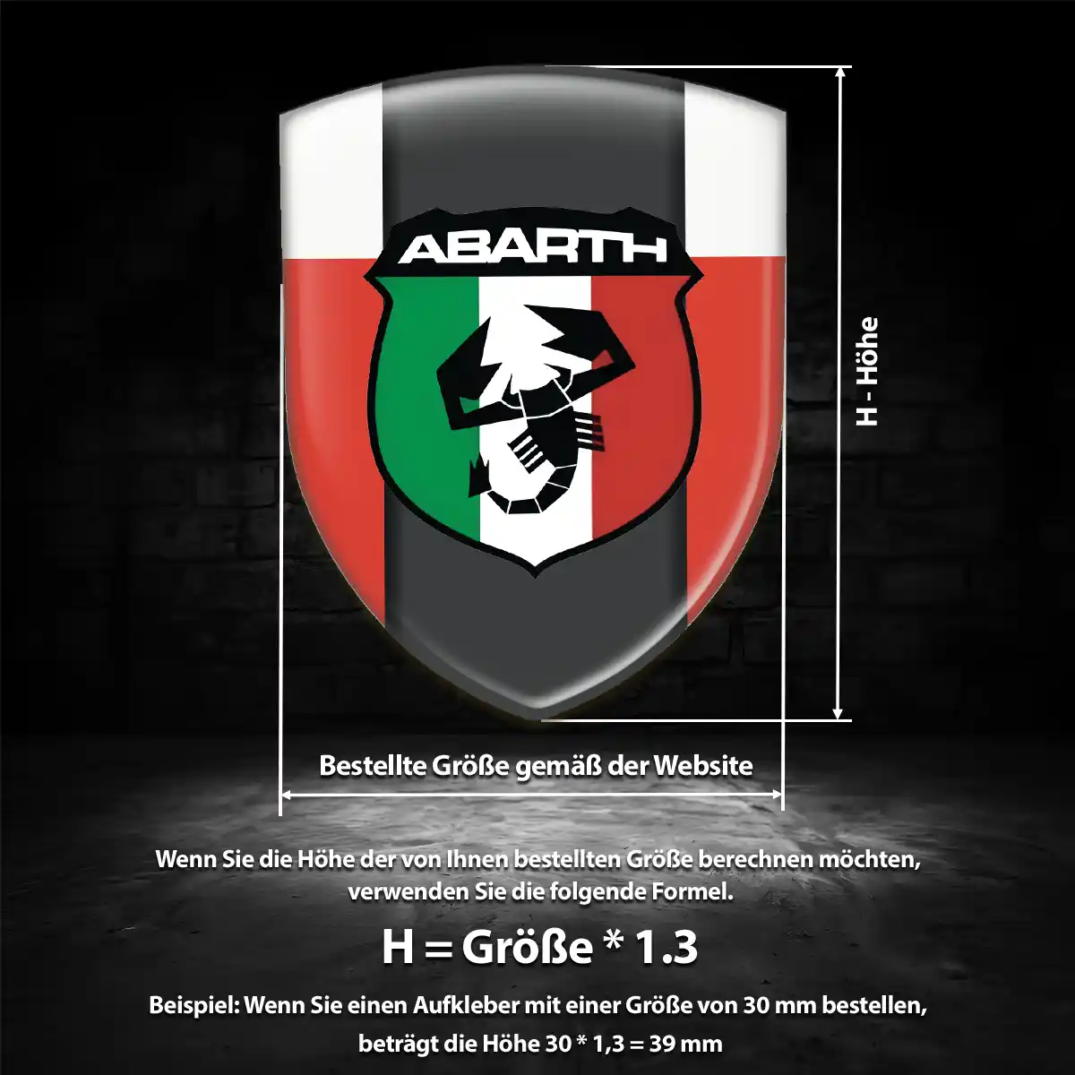 Abarth Silikon Aufkleber Elegantes Design