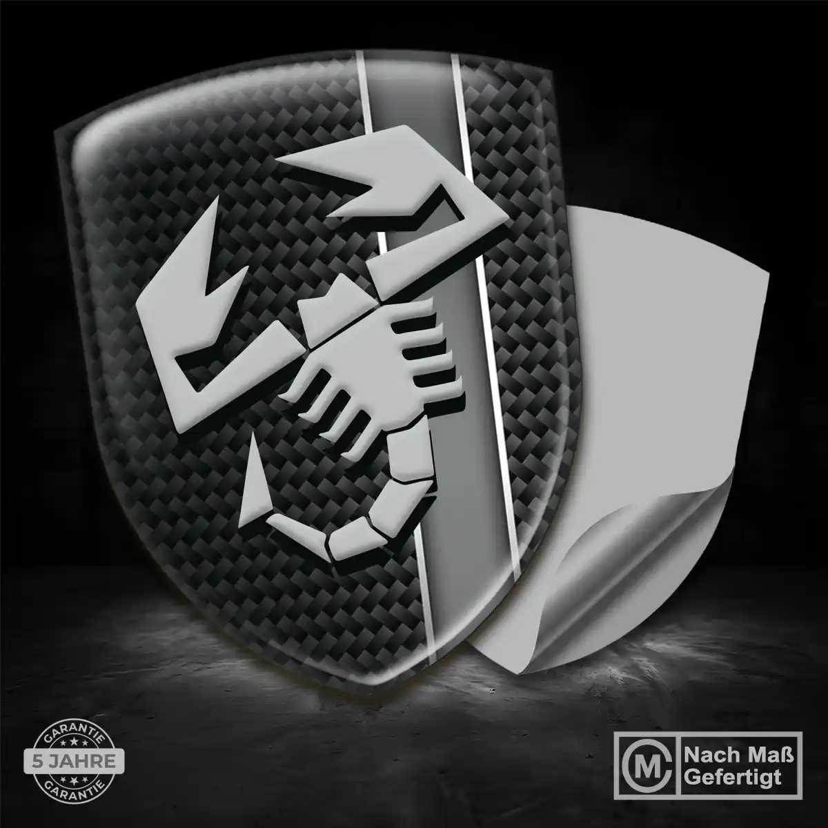 Abarth Silikon Aufkleber Embleme Auto Edles Design