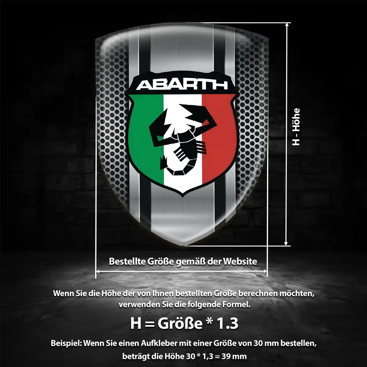 Abarth Silikon Aufkleber Embleme Auto Exterieurdesign
