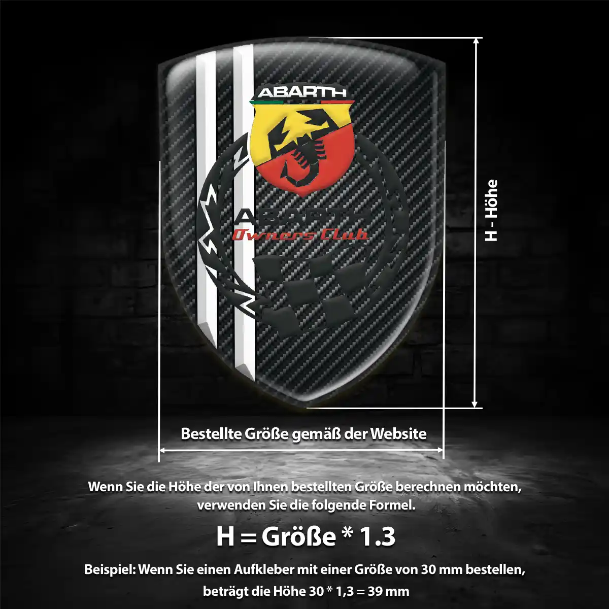 Abarth Silikon Aufkleber Embleme Auto Hochwertiges Harz