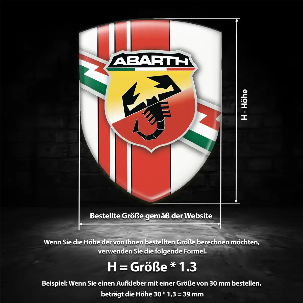 Abarth Silikon Aufkleber Embleme Auto Interieurdesign