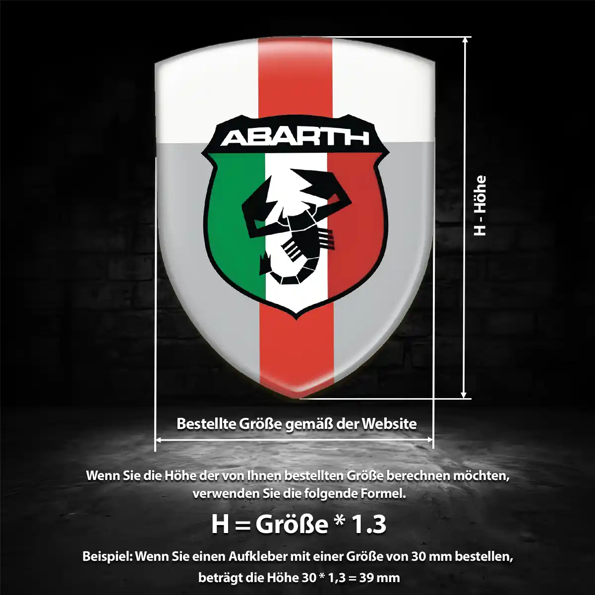 Abarth Silikon Aufkleber Embleme Auto Limitierte Auflage