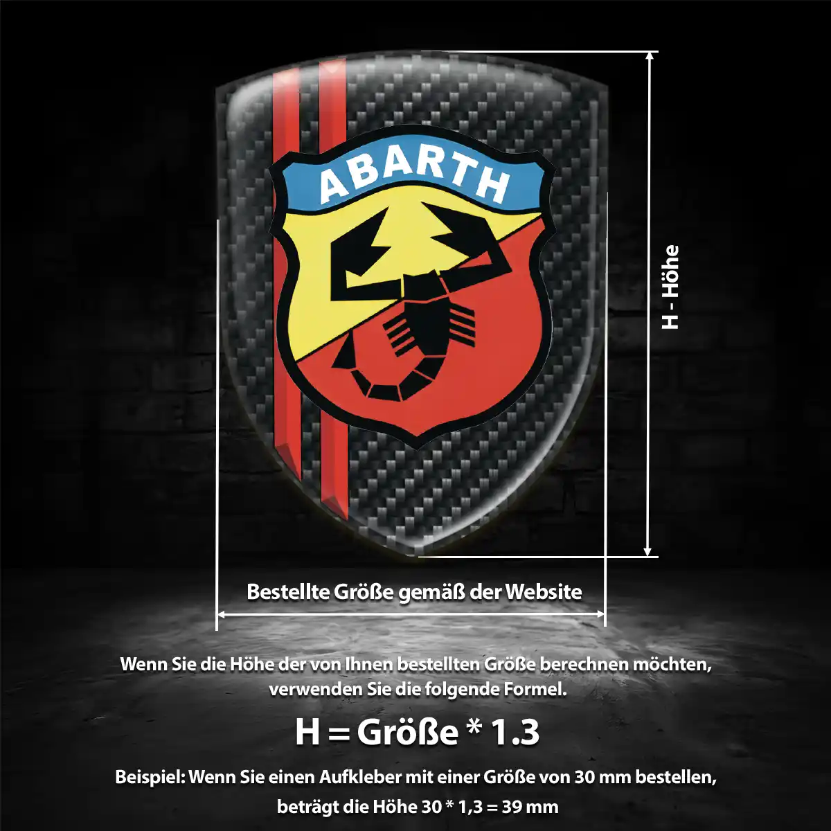Abarth Silikon Aufkleber Embleme Auto Markenedition