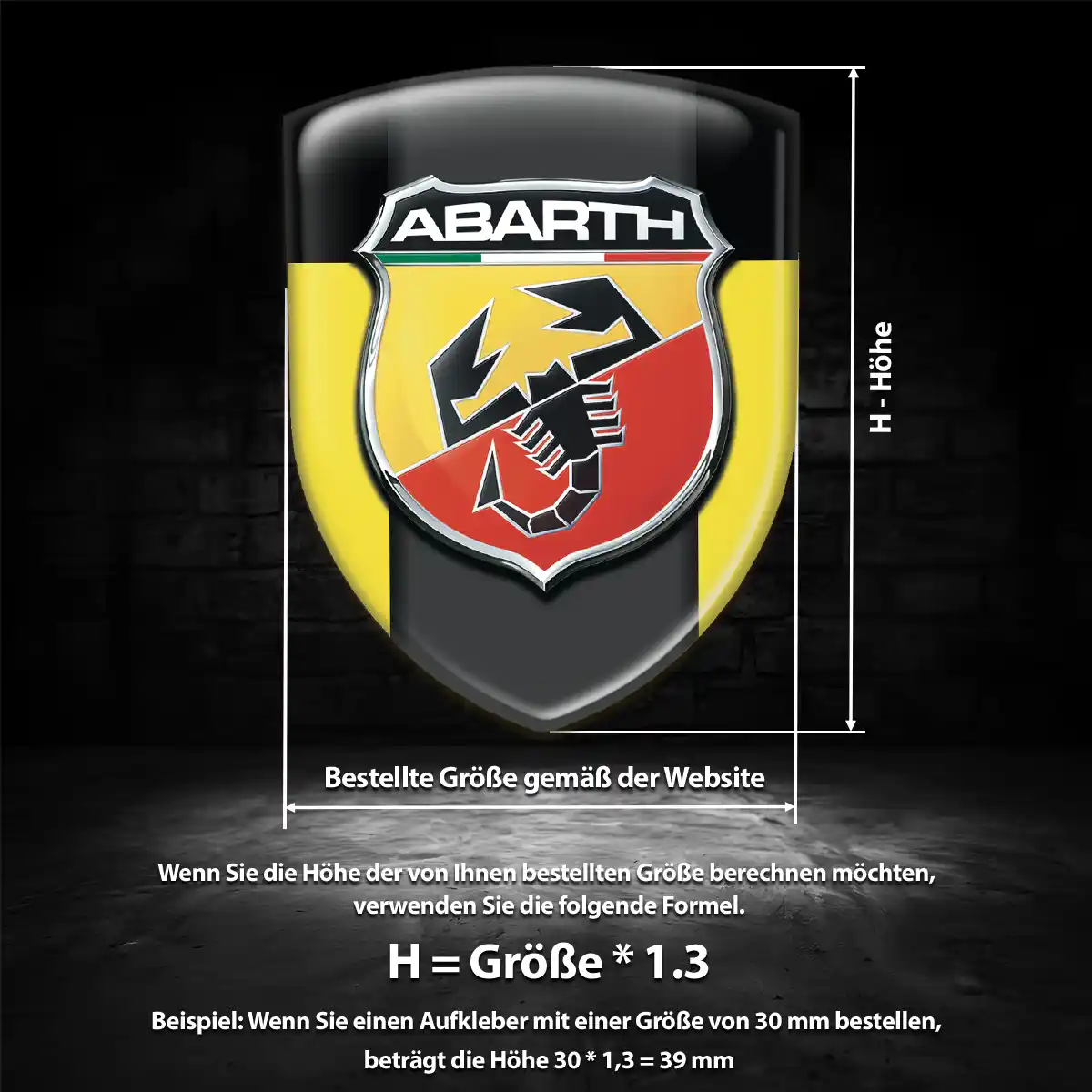 Abarth Silikon Aufkleber Embleme Auto Premium-Edition