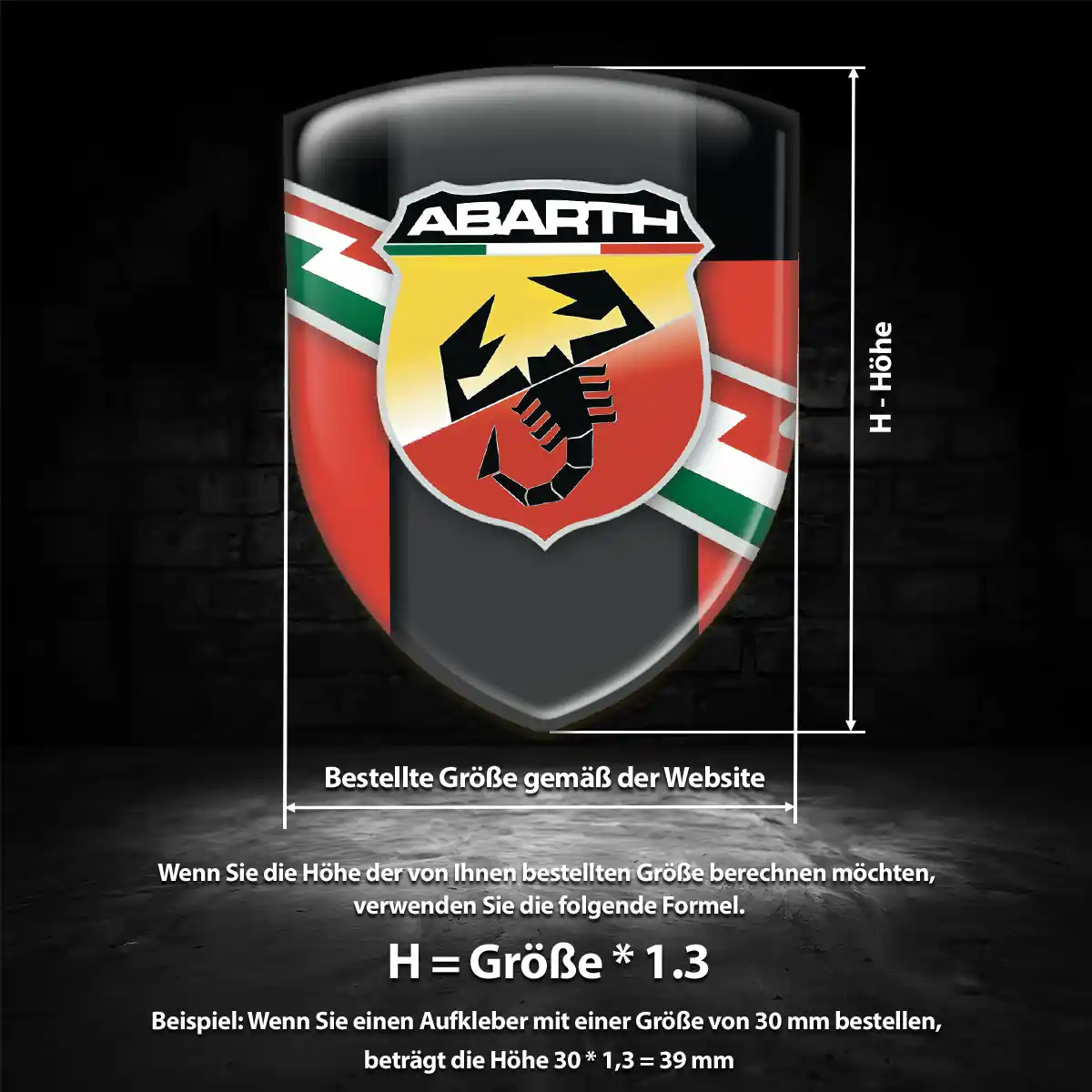 Abarth Silikon Aufkleber Embleme Auto Premiumqualität