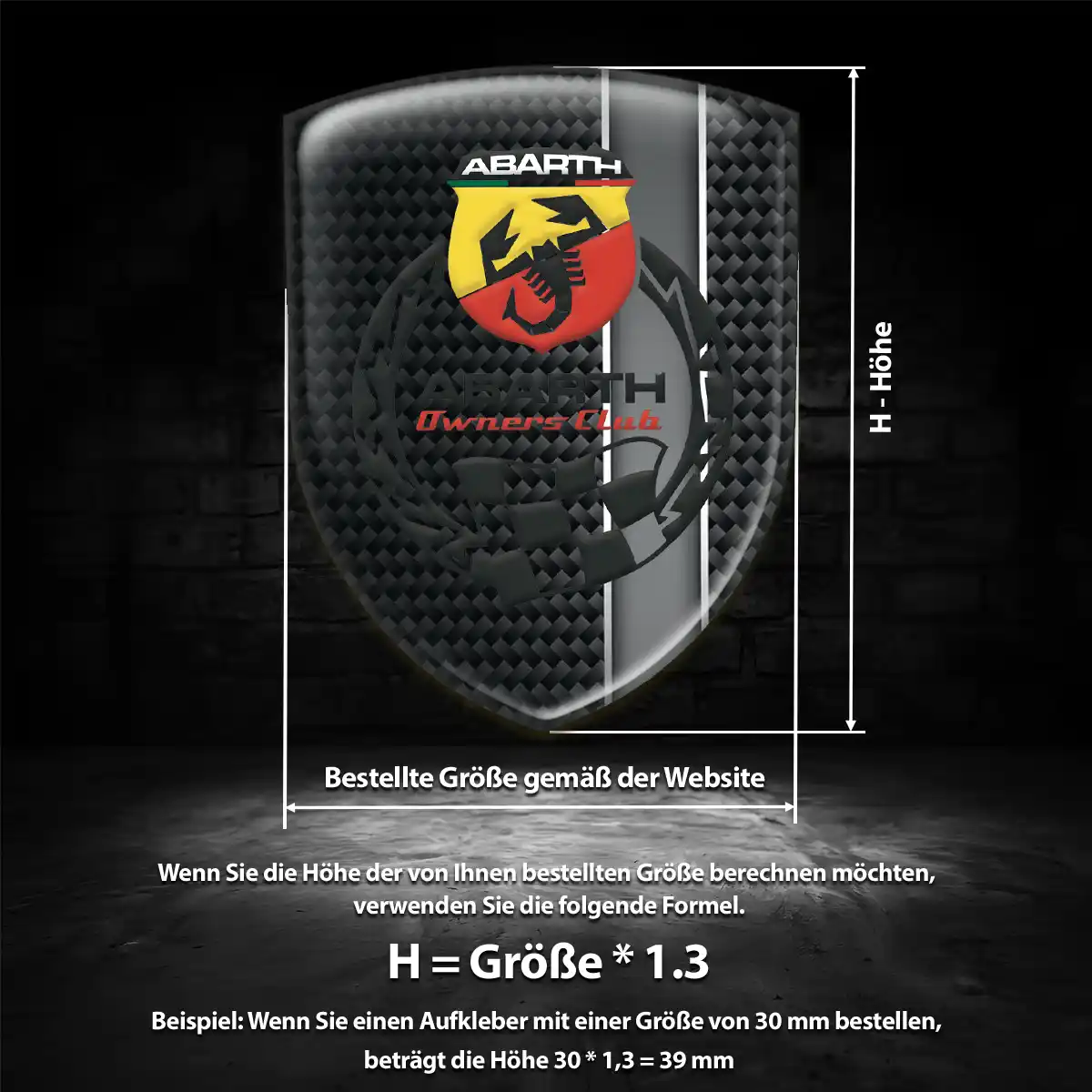 Abarth Silikon Aufkleber Embleme Auto Tuningfahrzeug