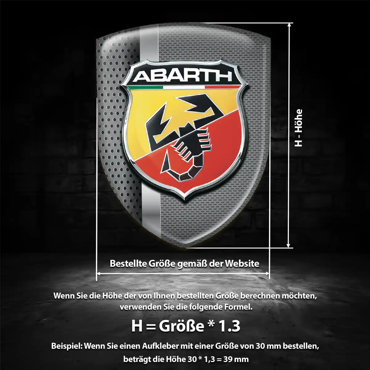 Abarth Silikon Aufkleber Embleme Erstklassige Qualität